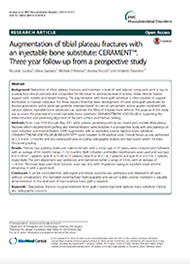 Augmentation of tibial plateau fractures with an injectable bone substitute: CERAMENT®. Three year follow-up from a prospective study