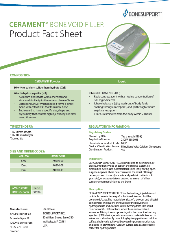 CERAMENT Product Fact Sheet US