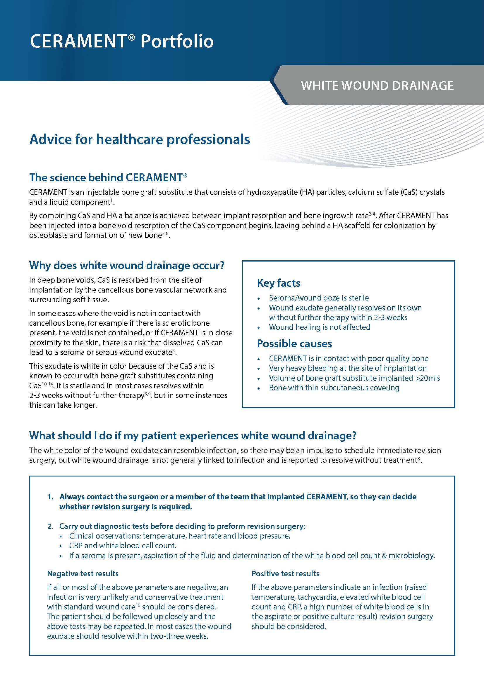 White wound drainage advice brochure
