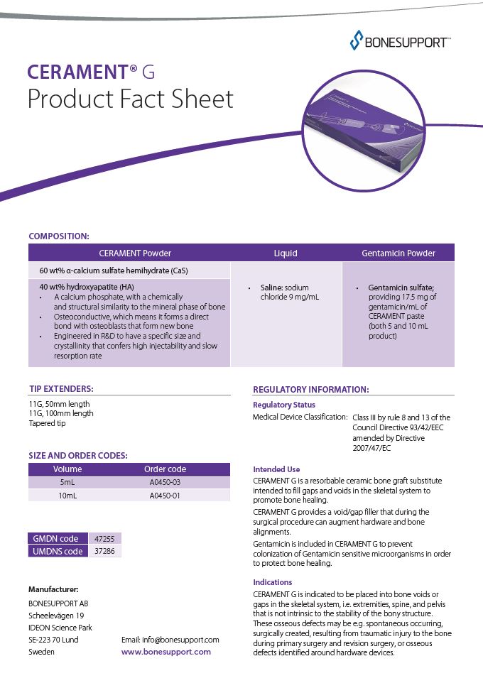 CERAMENT G Product fact sheet