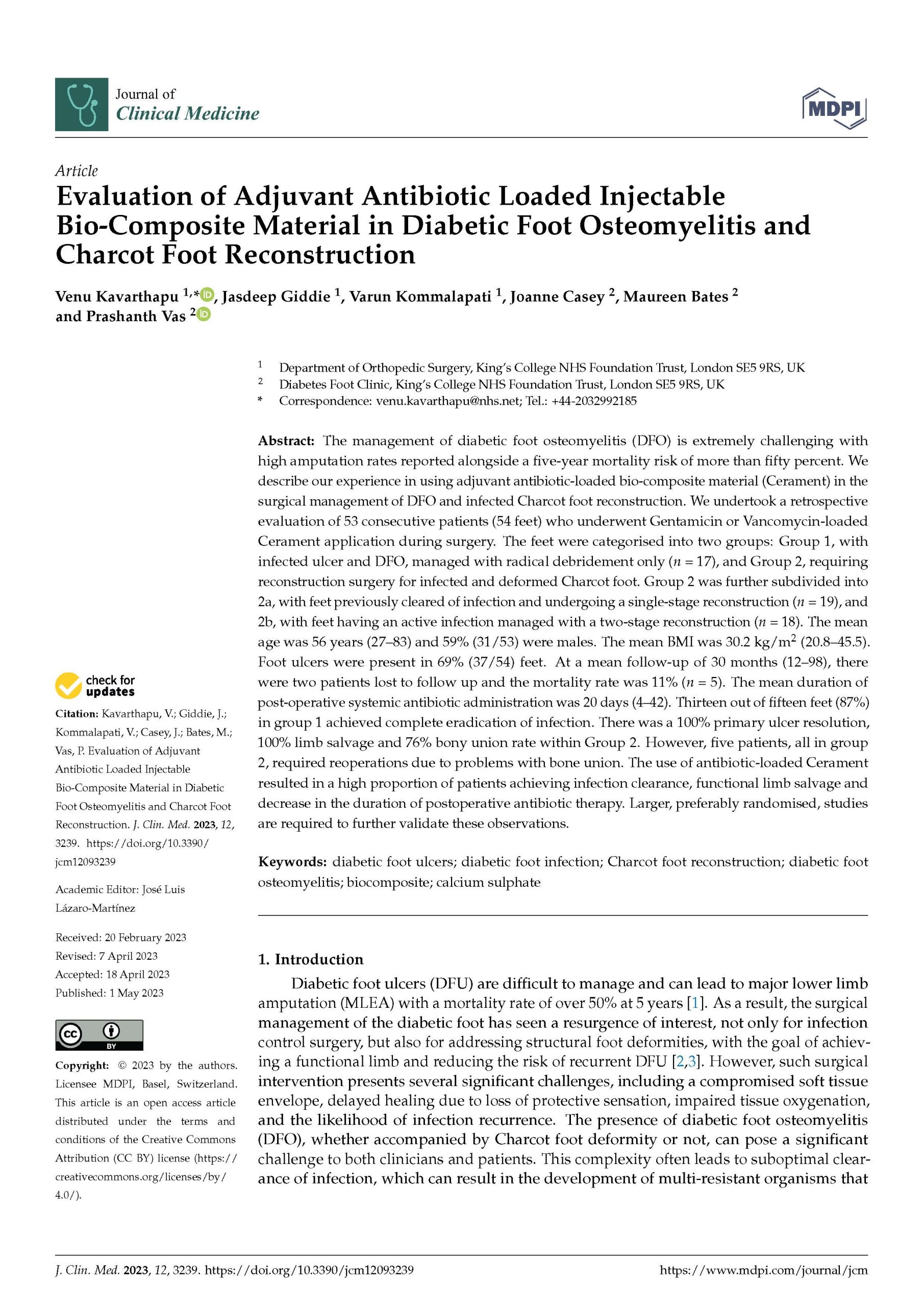 Venu Kavarthapu et al. Journal of Clinical Medicine (2023) 12(9), 3239